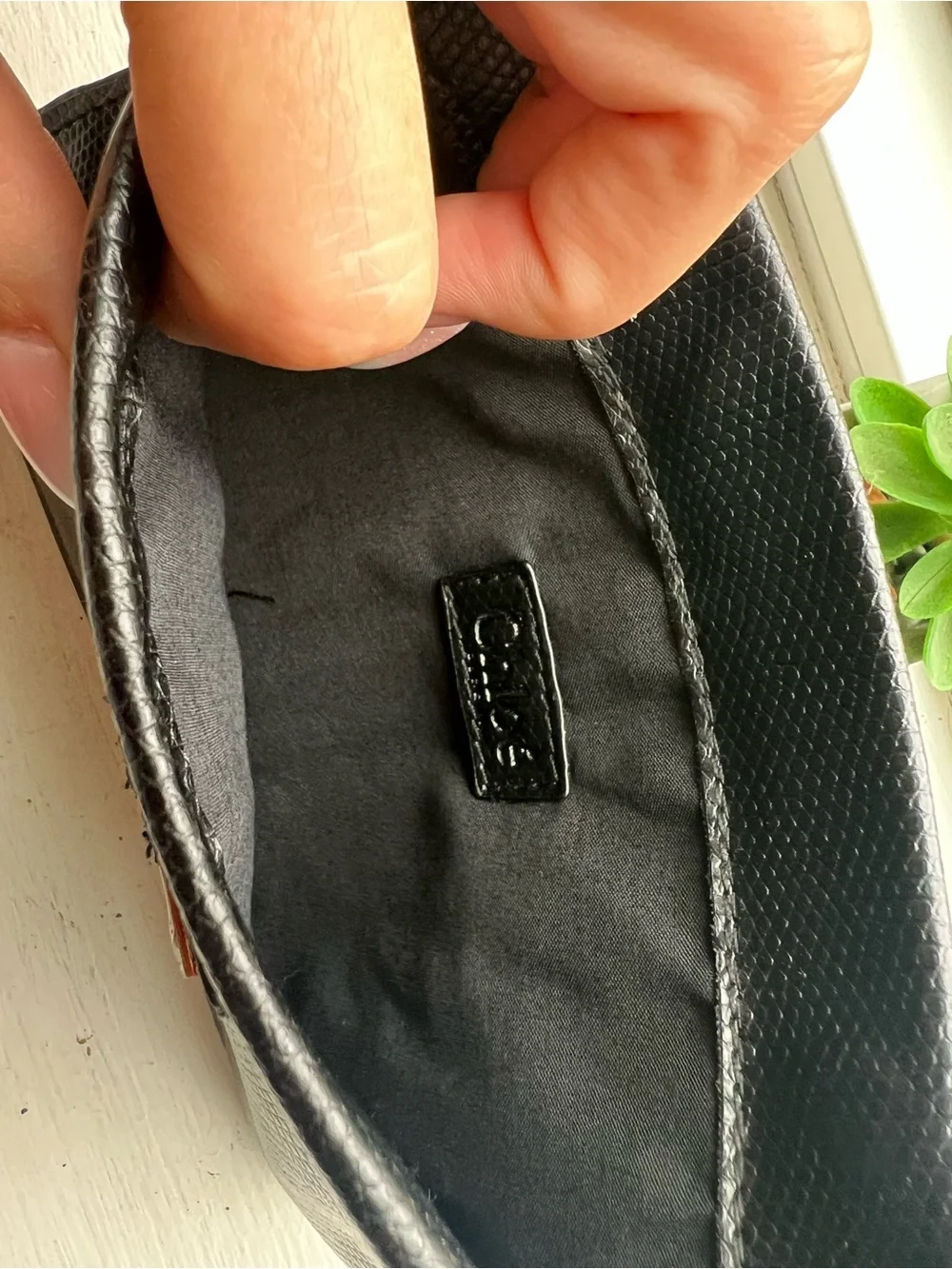 Chloe Black Flat Leather Flap Clutch Pouch